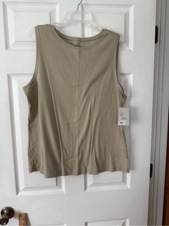 croft & barrow Tops - croft & barrow Tan Sleeveless Crewneck Tank Top